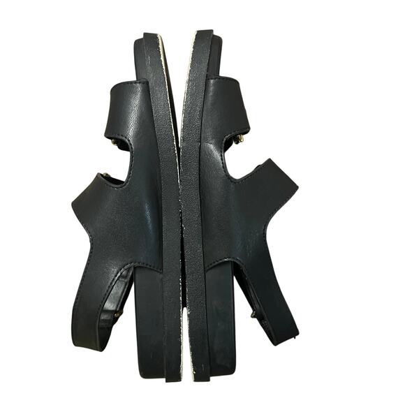 Steve Madden Black Sandals with Gold Buckles Size 8 - Picture 5 of 7